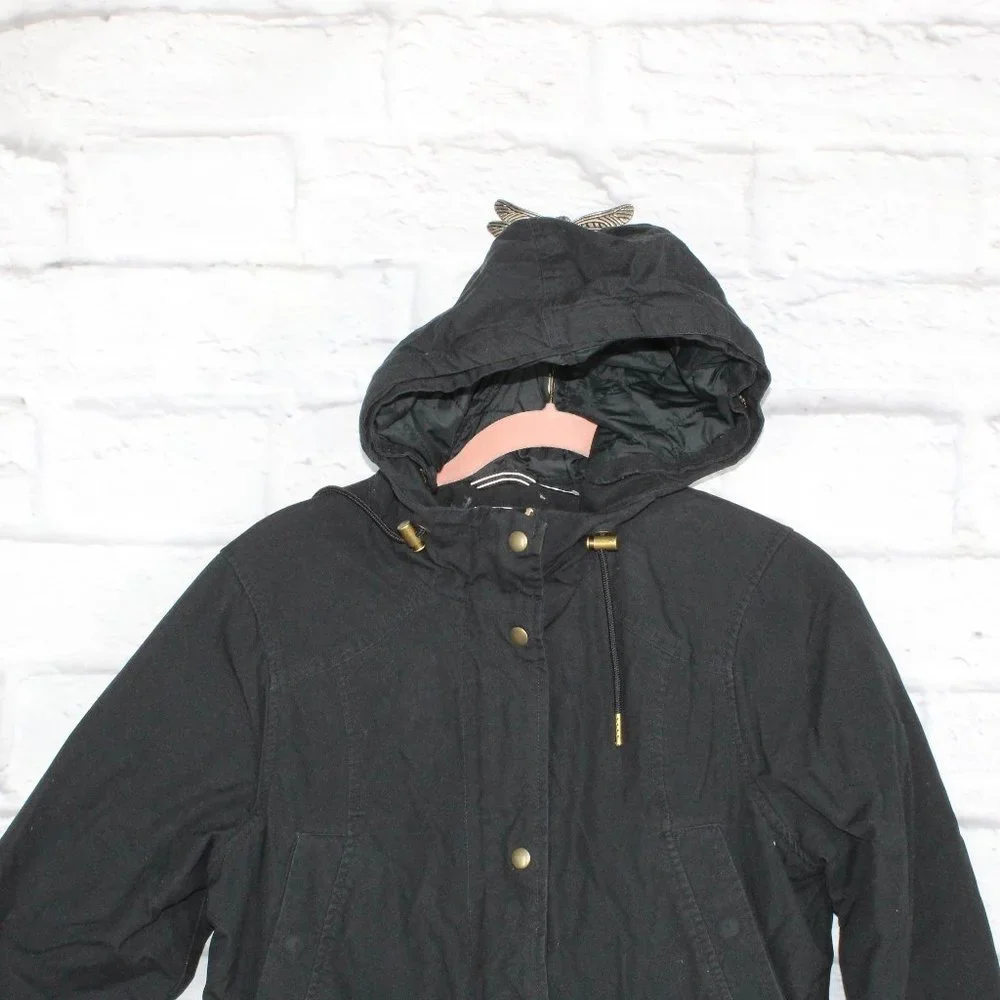LL BEAN East End Parka Jacket Coat Hooded Black Size Small - Picture 2 of 9